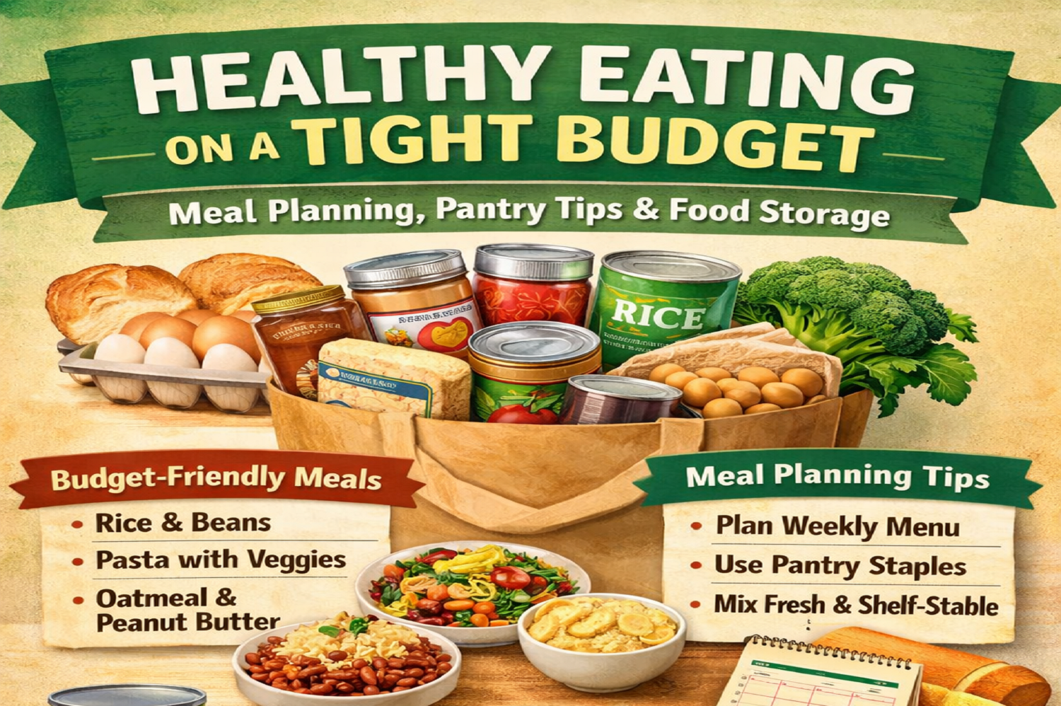  Healthy Eating on a Tight Budget: Meal Planning, Pantry Tips & Food Storage